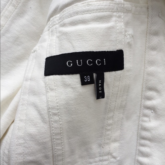 Gucci White Denim Jacket in Size 38 - Picture 6 of 8